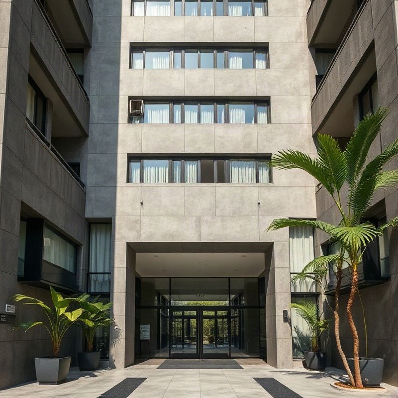 Entrada de edifício residencial de alto padrão em Pinheiros, São Paulo
